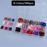 15 Colors 360pcs /Set Press On Nails 24pcs/Color FN11